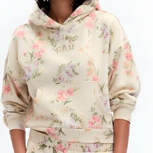Gap × LoveShackFancy Floral Cropped Logo Hoodie M